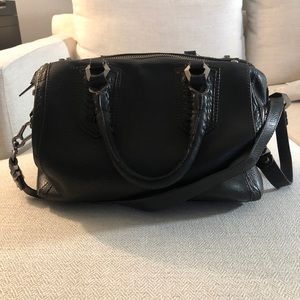 Leather top handle bag